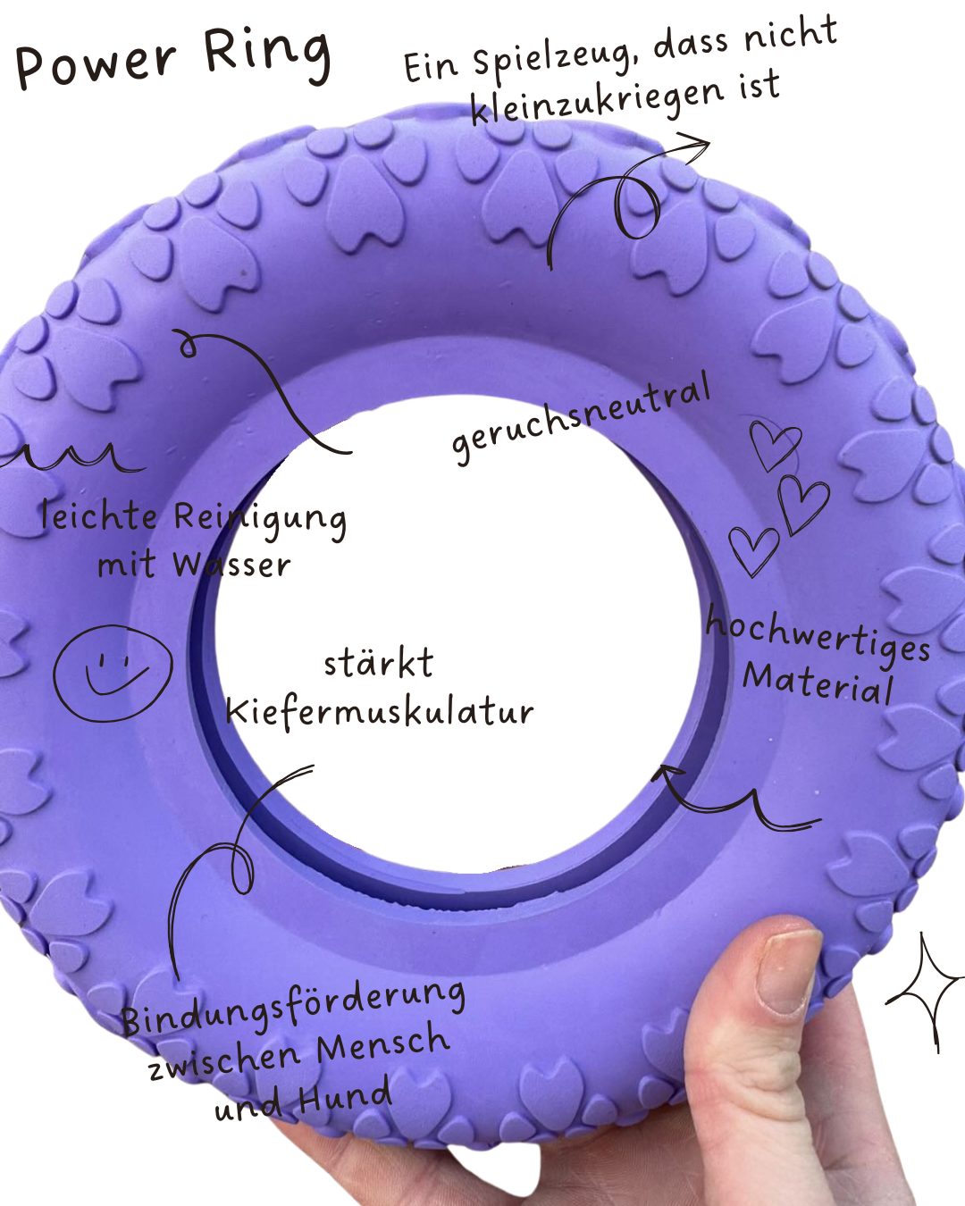 Riolino Robuster Hundespielzeug-Kauring für starke Kauer Velvet