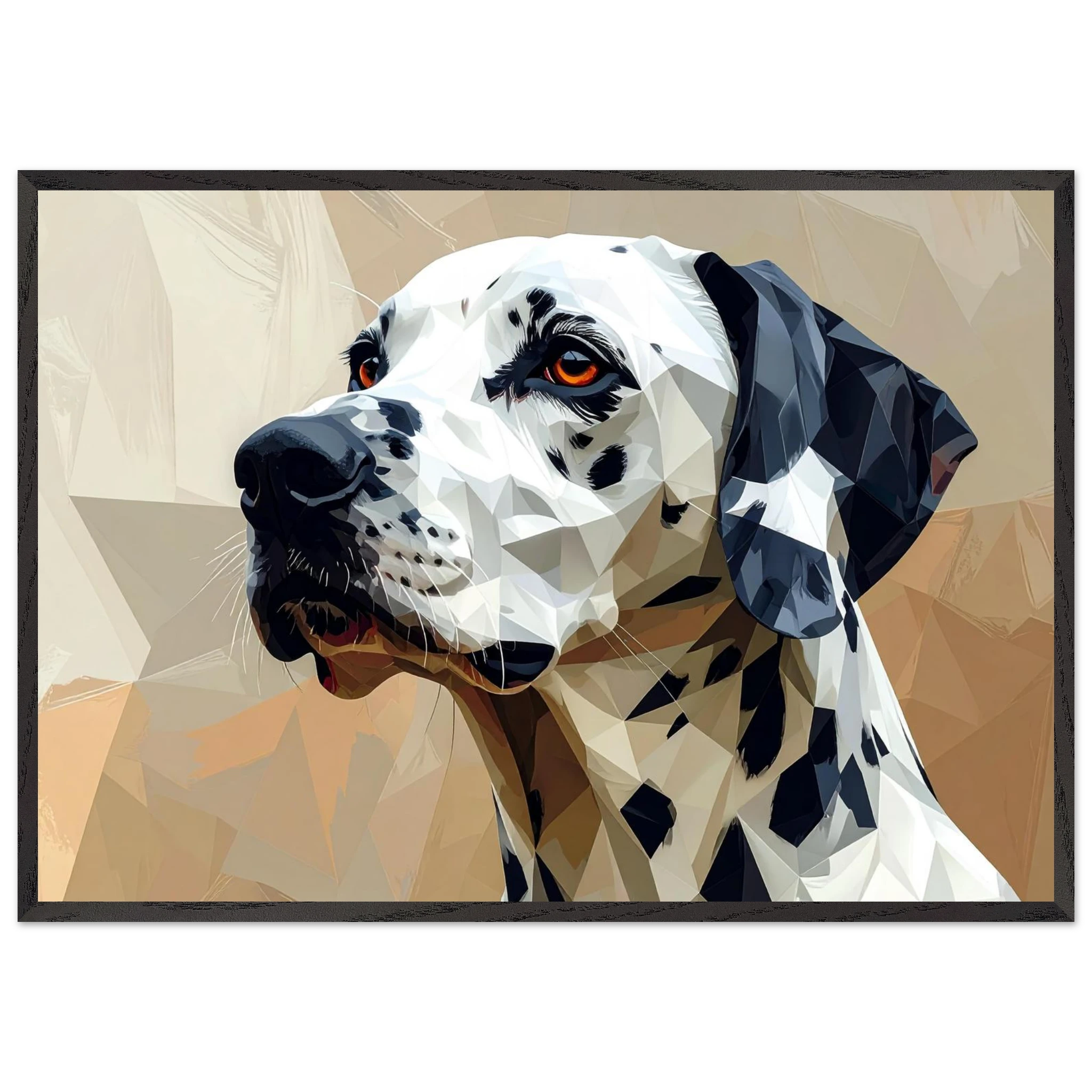 Geometrisches Dalmatiner Kunst-Poster – Gerahmt, für Modernes Interieur mit Charakter-petllective