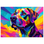 Hund Pop Art Kunstdruck Wandbild – Farbexplosion für moderne Wohnräume-petllective
