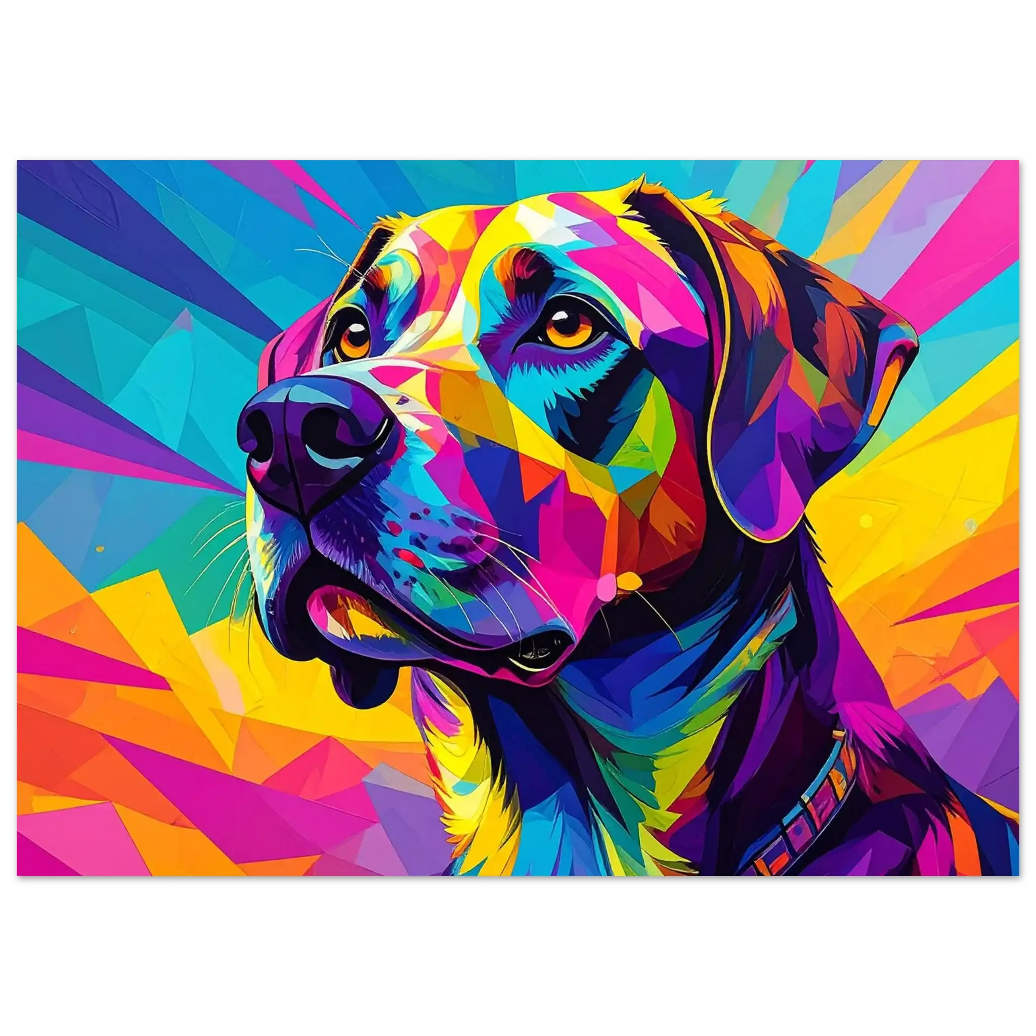 Hund Pop Art Kunstdruck Wandbild – Farbexplosion für moderne Wohnräume-petllective
