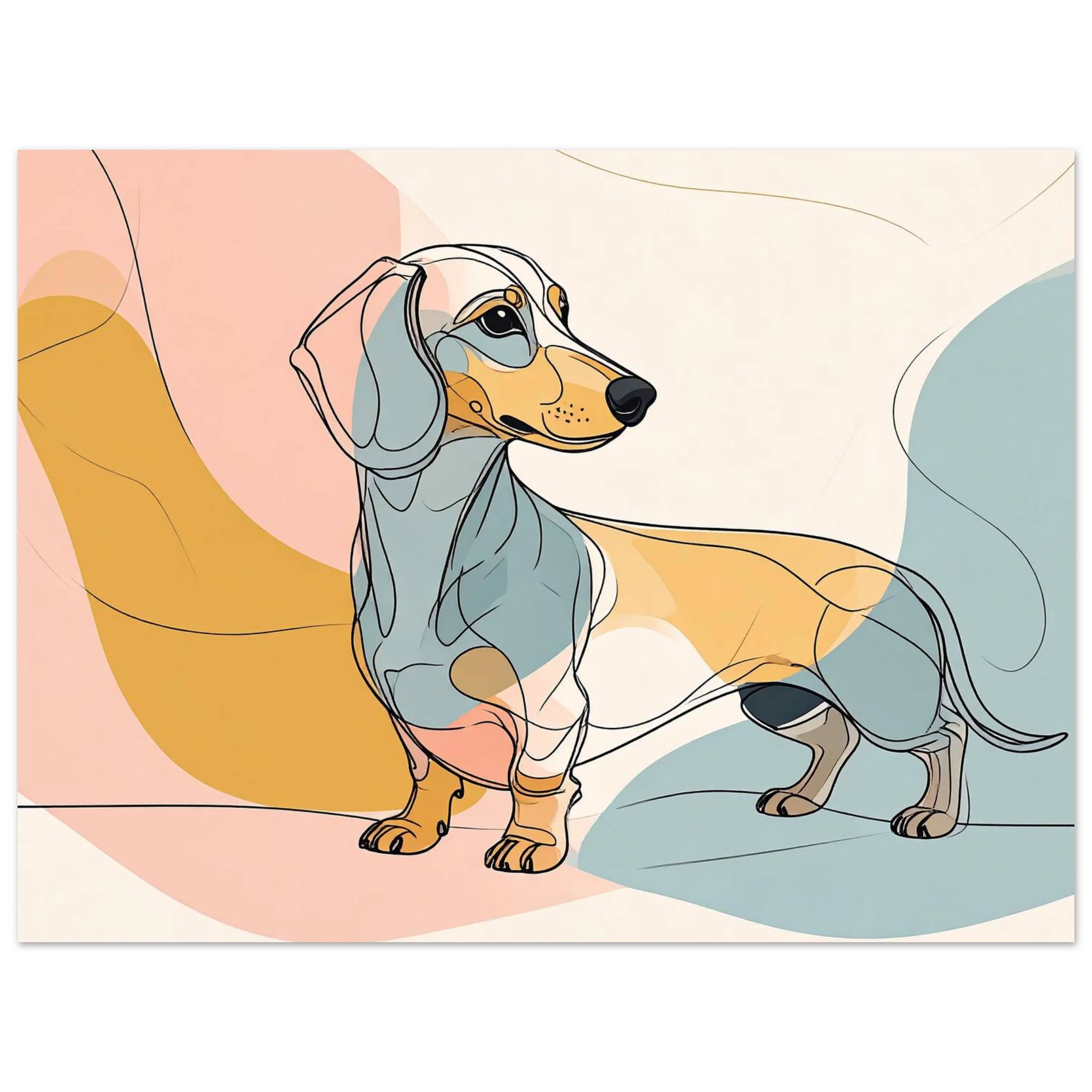 Dackel Illustration Kunstdruck Wandbild – Fine Art Poster-petllective