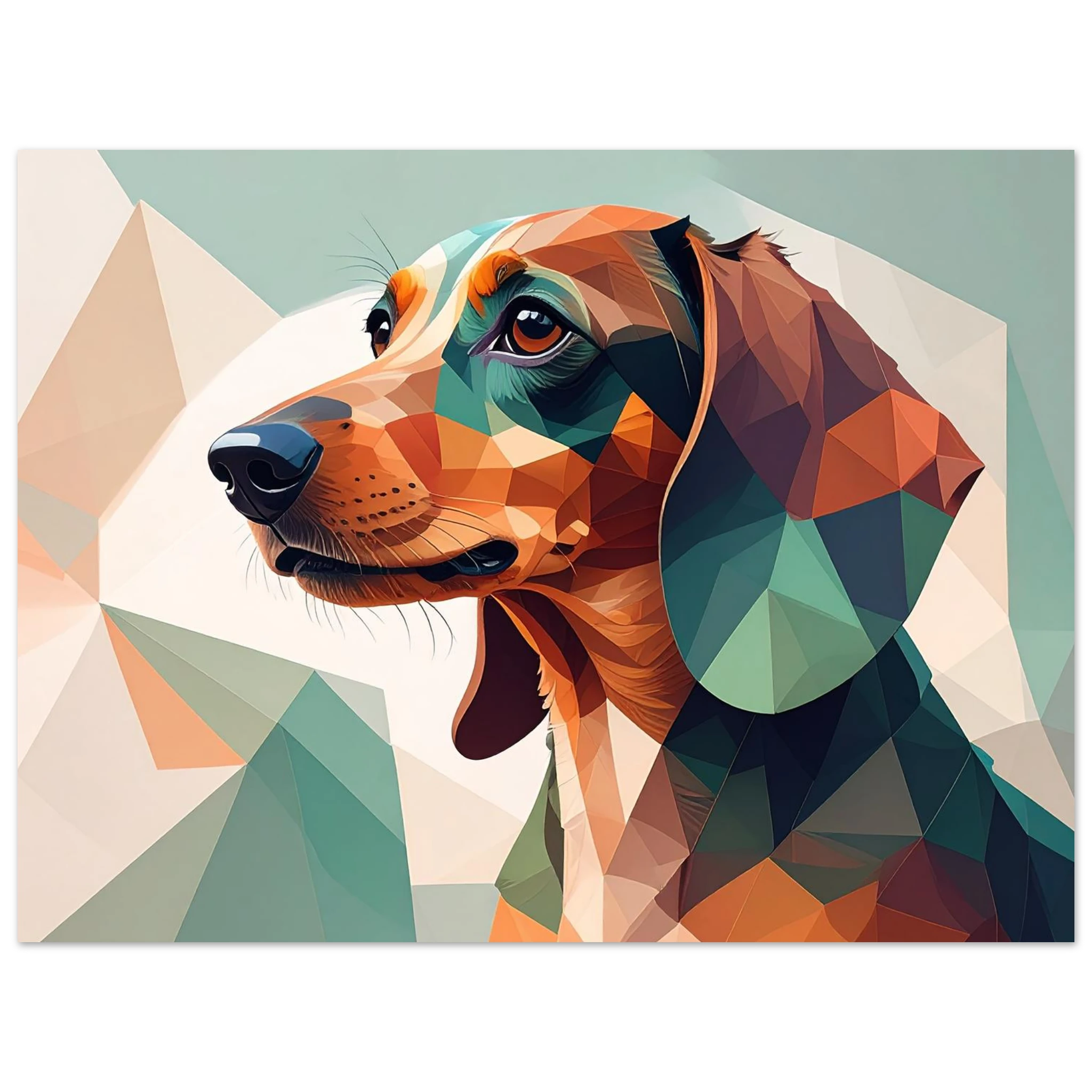 Dackel Kunstdruck Wandbild – Geometrisches Hunde Poster Fine Art-petllective