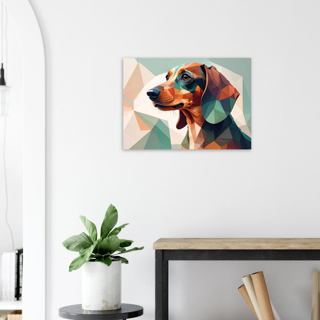 Dackel Kunstdruck Wandbild – Geometrisches Hunde Poster Fine Art-petllective