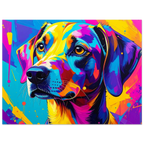Bunter Hund Pop Art Kunstdruck – Modernes Wandbild für Tierfreunde-petllective