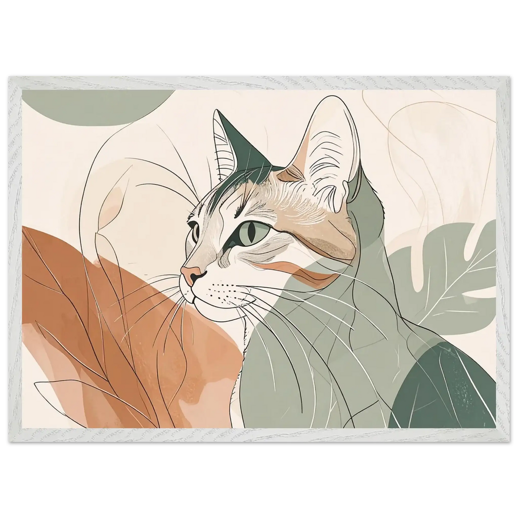 Katzen Kunstdruck Wandbild – Premium Poster mit Holzrahmen-petllective