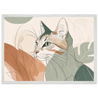 Katzen Kunstdruck Wandbild – Premium Poster mit Holzrahmen-petllective