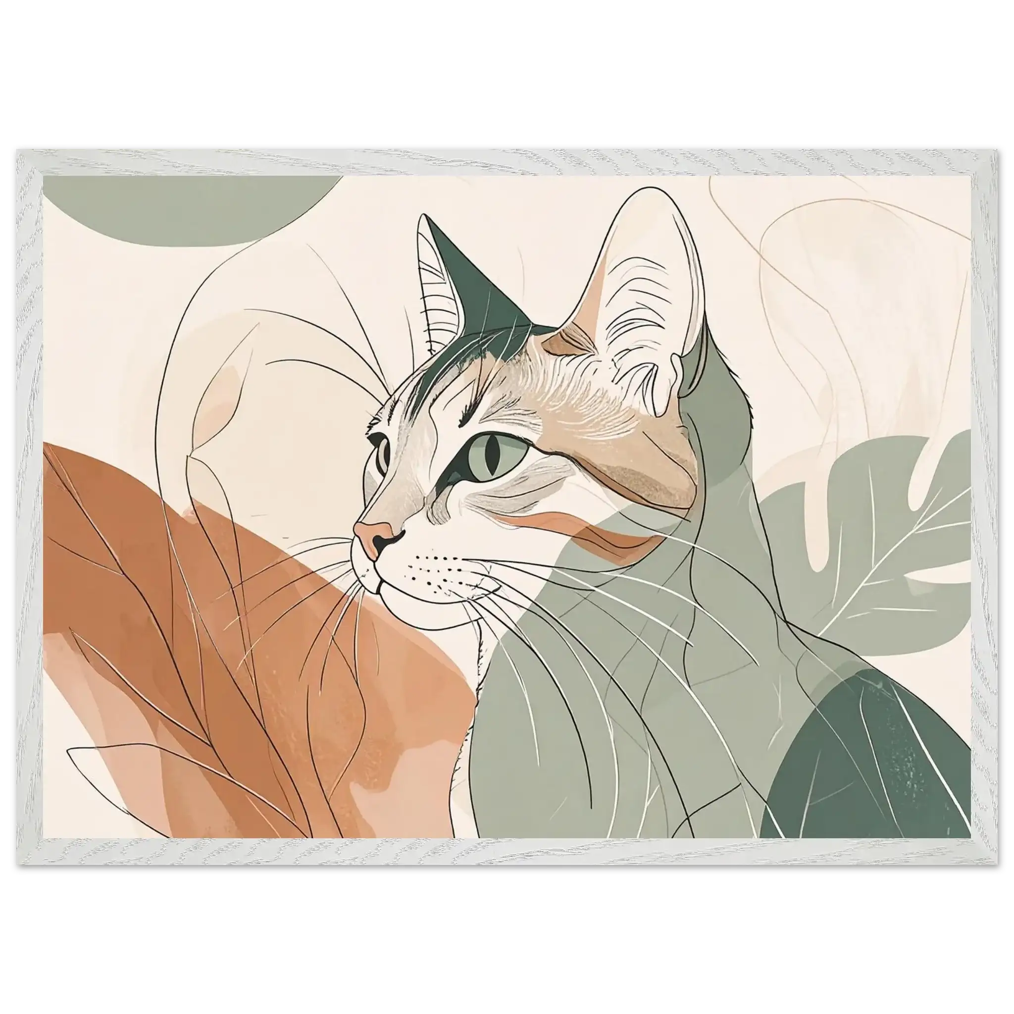 Katzen Kunstdruck Wandbild – Premium Poster mit Holzrahmen-petllective
