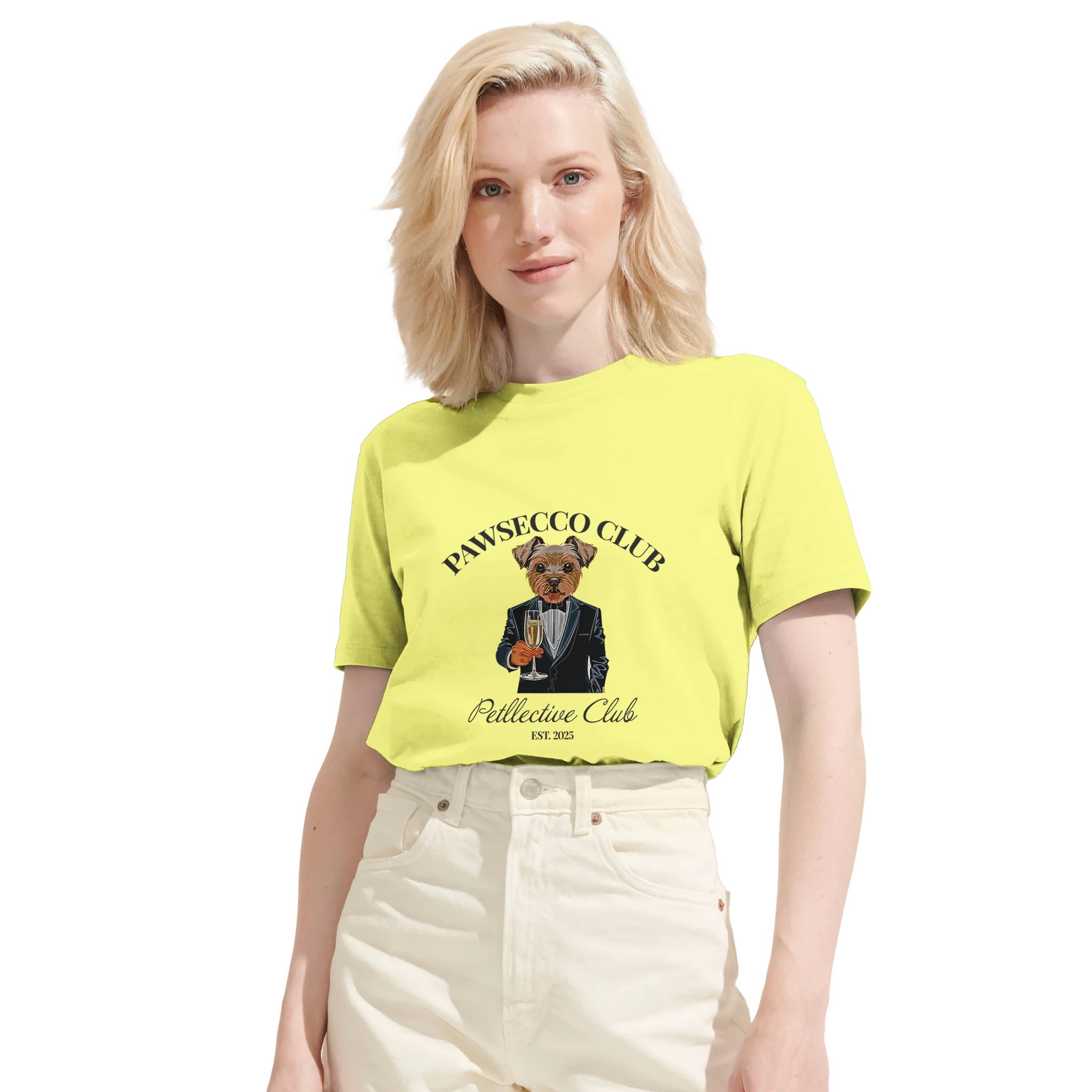 Unisex Bio-Baumwoll T-Shirt „Pawsecco Club“ – Petllective Club Edition-petllective