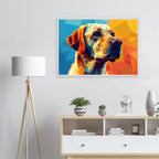 Labrador-Retriever-Portrait: Premium-Poster aus halbmattem Premium-Papier mit Holzrahmen-petllective