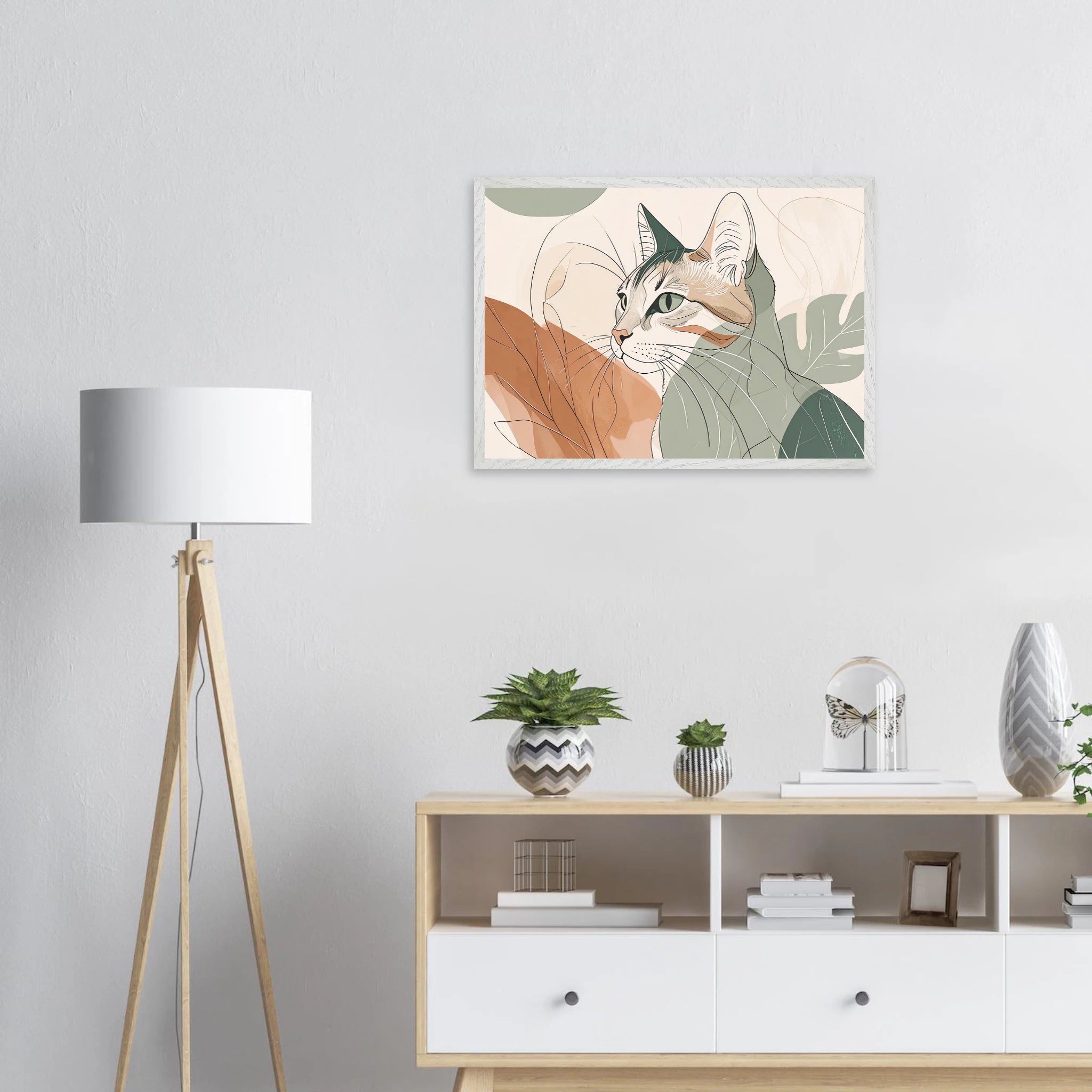 Katzen Kunstdruck Wandbild – Premium Poster mit Holzrahmen-petllective