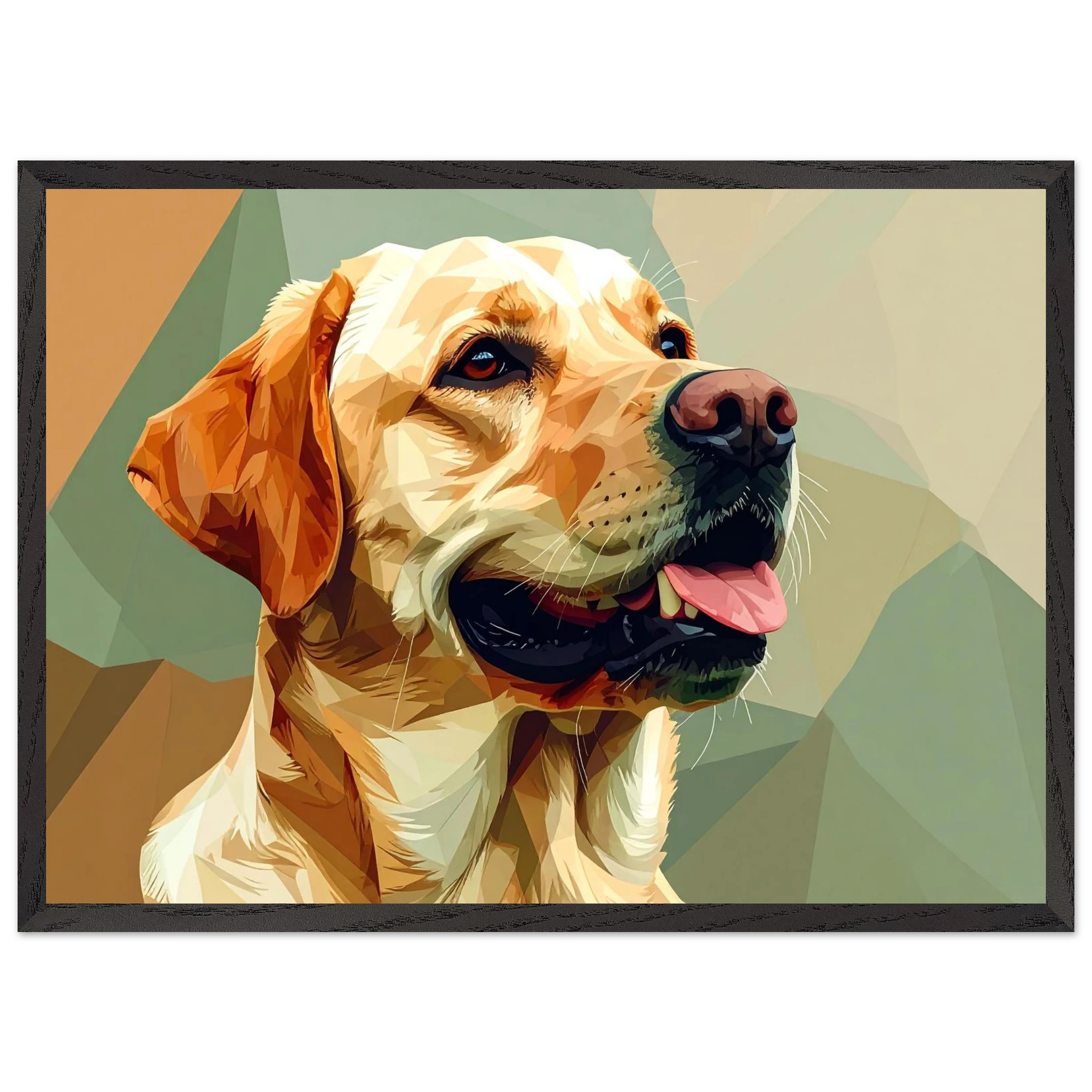 Abstrakter Labrador: Gerahmtes Premium-Poster in facettenreichen Farben – Dein perfekter Wandschmuck-petllective