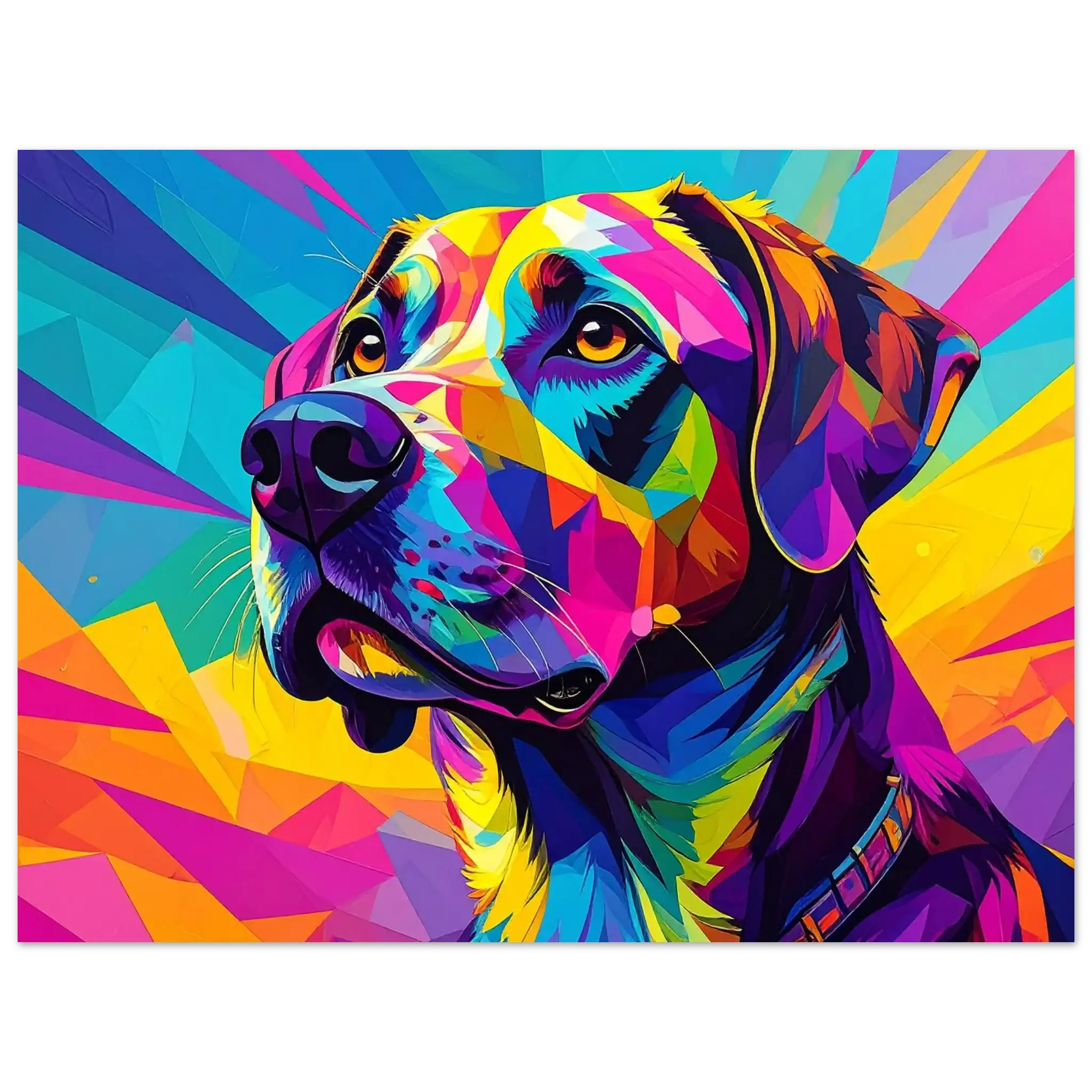 Hund Pop Art Kunstdruck Wandbild – Farbexplosion für moderne Wohnräume-petllective