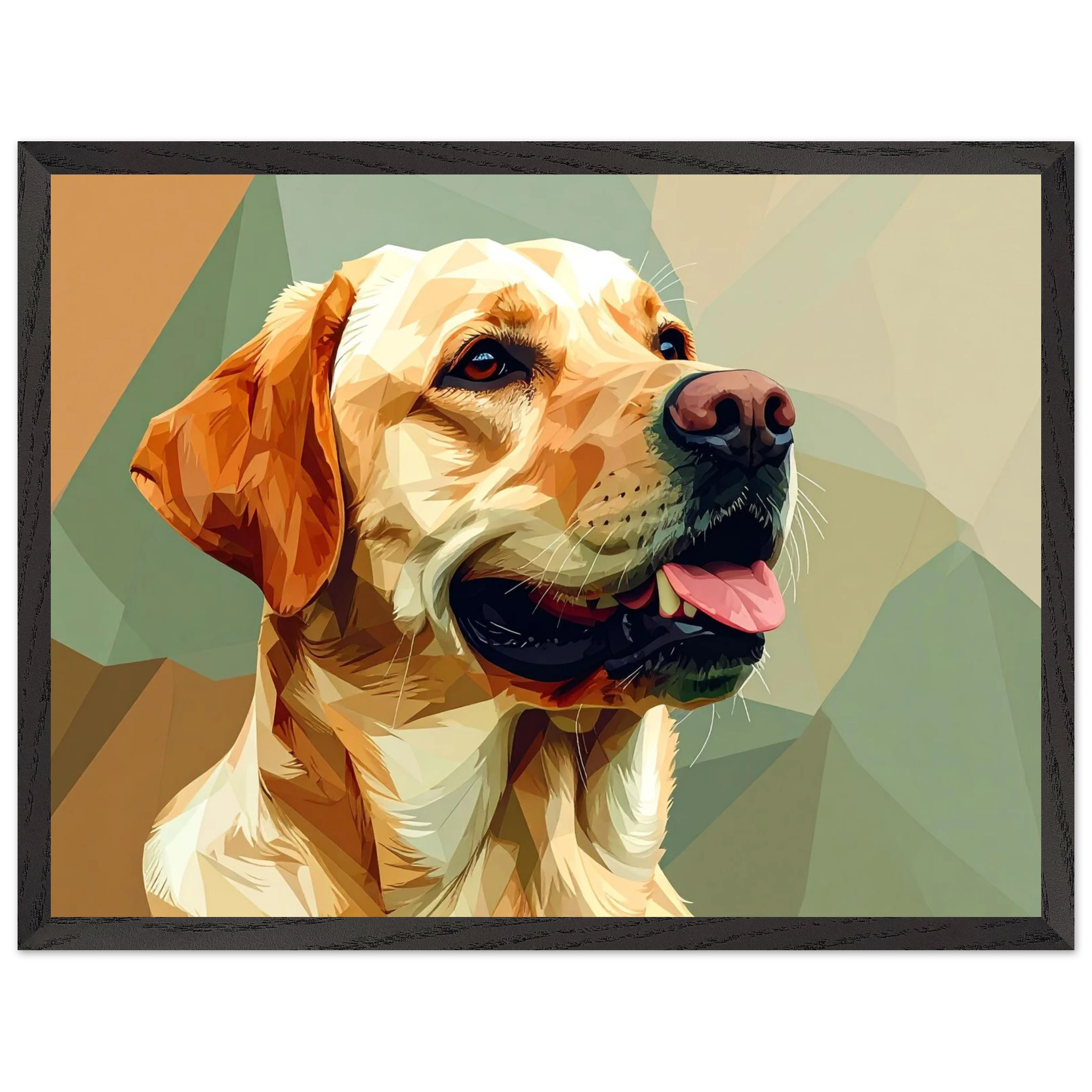 Abstrakter Labrador: Gerahmtes Premium-Poster in facettenreichen Farben – Dein perfekter Wandschmuck-petllective