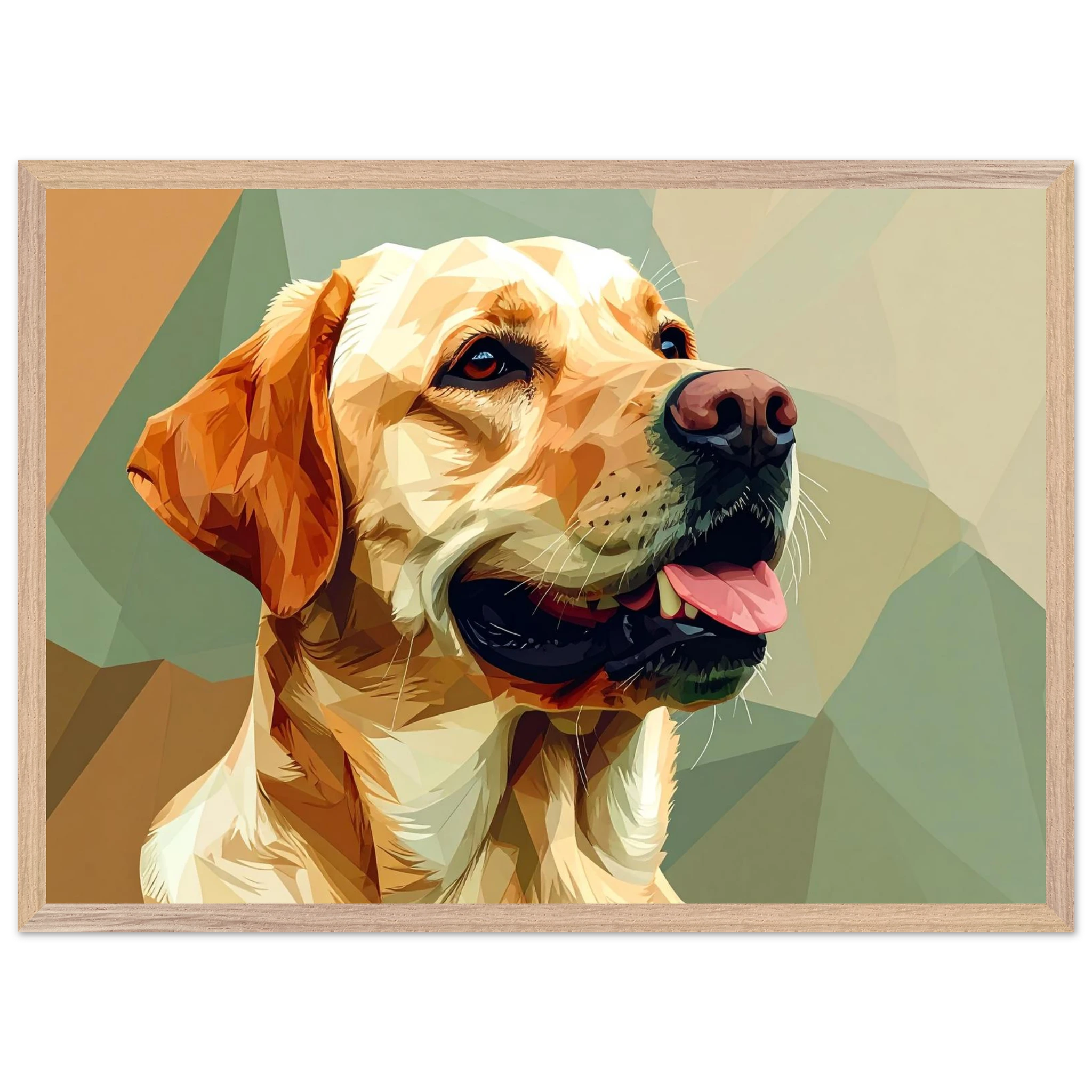 Abstrakter Labrador: Gerahmtes Premium-Poster in facettenreichen Farben – Dein perfekter Wandschmuck-petllective