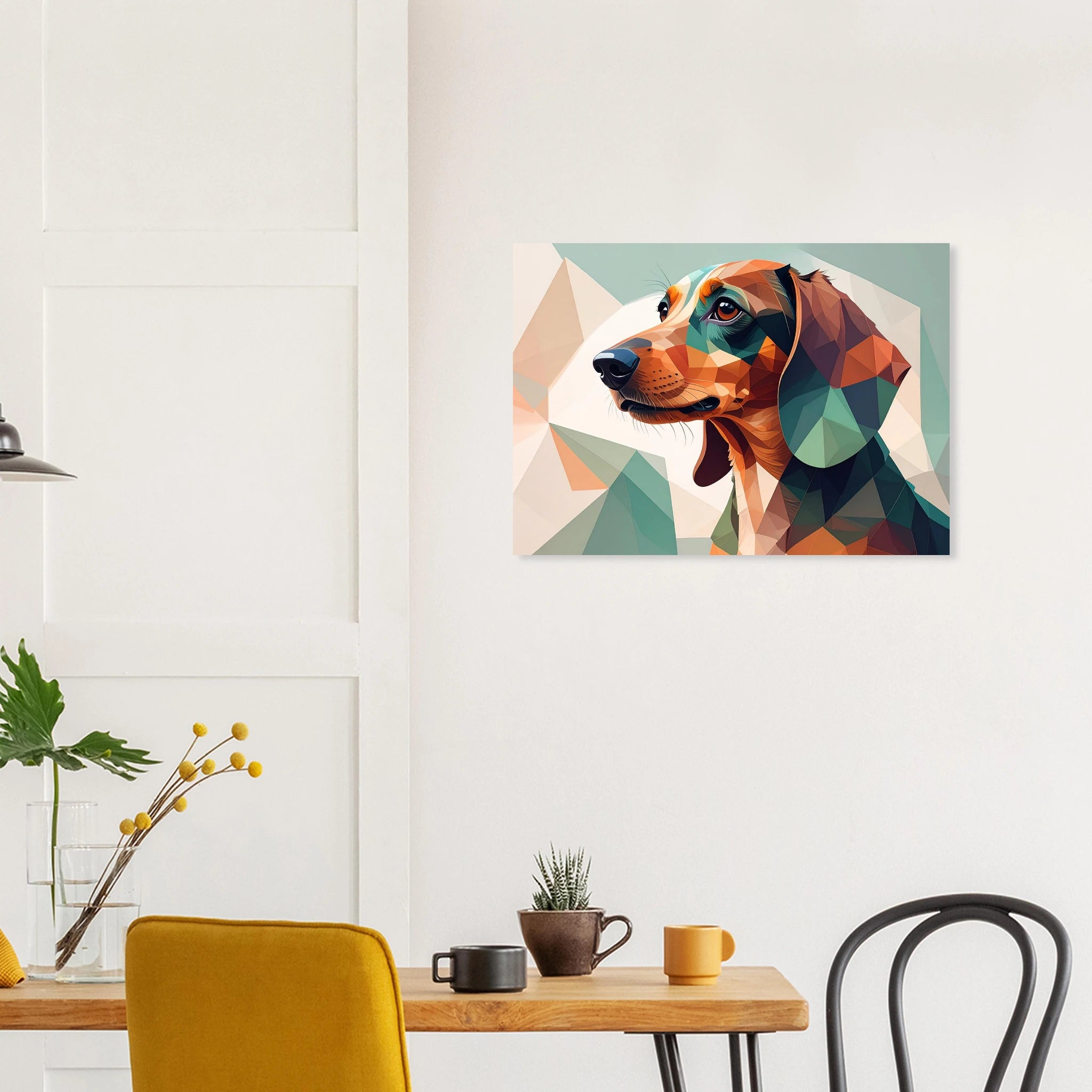 Dackel Kunstdruck Wandbild – Geometrisches Hunde Poster Fine Art-petllective