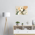 Minimalist Labrador Retriever Kunstdruck: Elegante Haustierporträts in sanften Farben-petllective