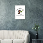 Wandbild Dackel Illustration „The Pawtini Club“ – Premium Poster mit Holzrahmen-petllective