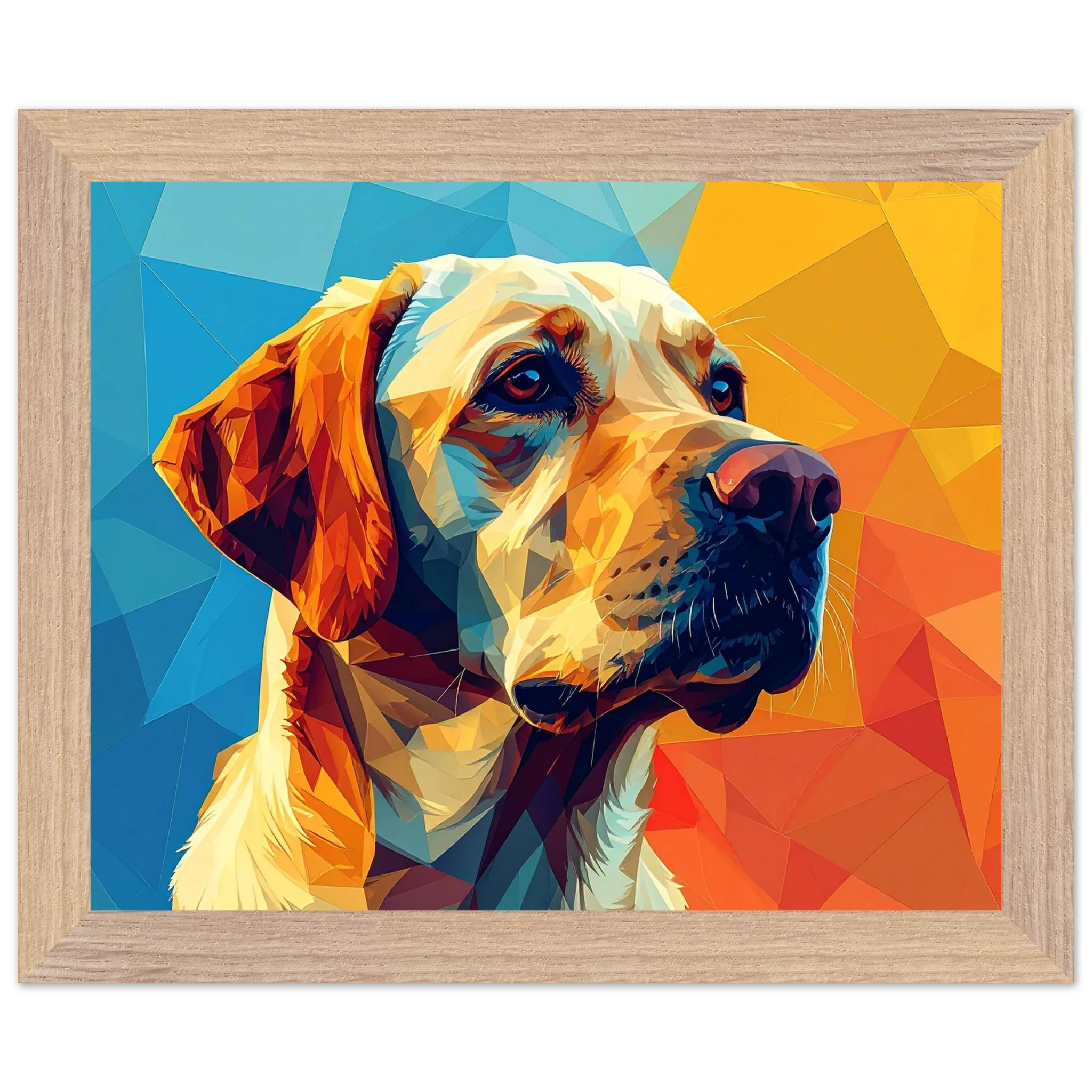 Labrador-Retriever-Portrait: Premium-Poster aus halbmattem Premium-Papier mit Holzrahmen-petllective