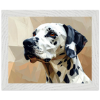 Geometrisches Dalmatiner Kunst-Poster – Gerahmt, für Modernes Interieur mit Charakter-petllective