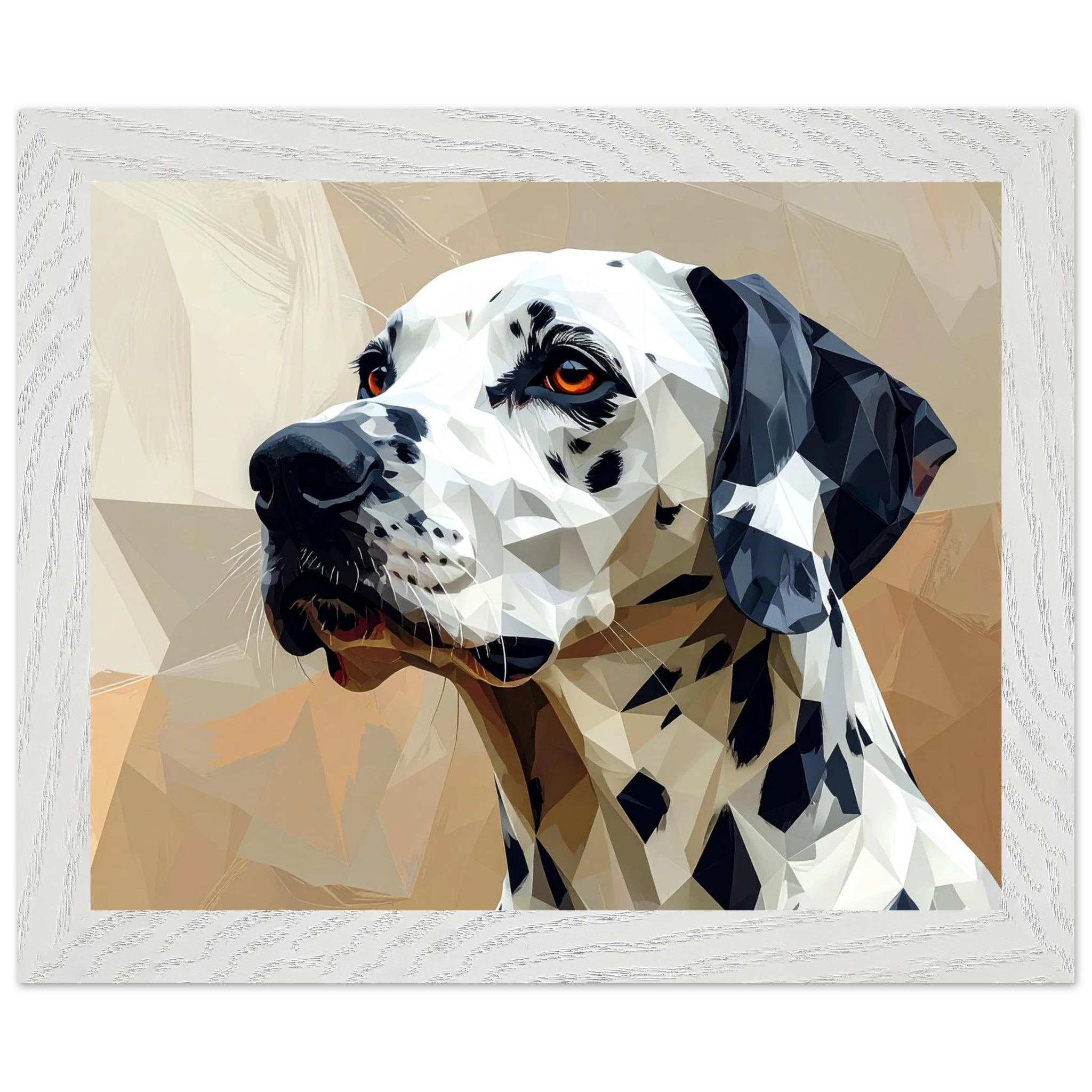 Geometrisches Dalmatiner Kunst-Poster – Gerahmt, für Modernes Interieur mit Charakter-petllective