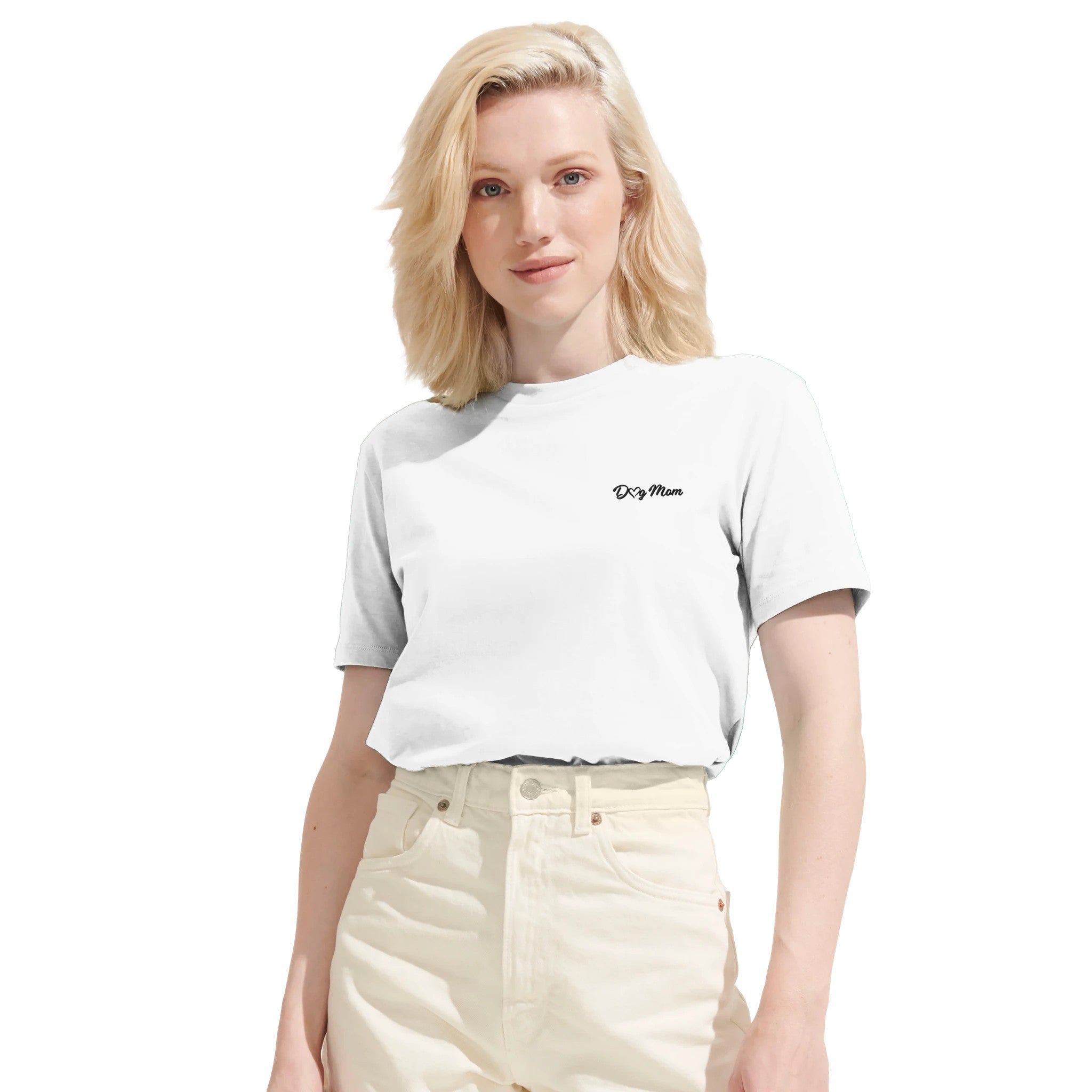 Dog Mom T-Shirt mit Stickerei – Nachhaltiges Bio-Baumwollshirt-petllective