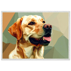 Abstrakter Labrador: Gerahmtes Premium-Poster in facettenreichen Farben – Dein perfekter Wandschmuck-petllective