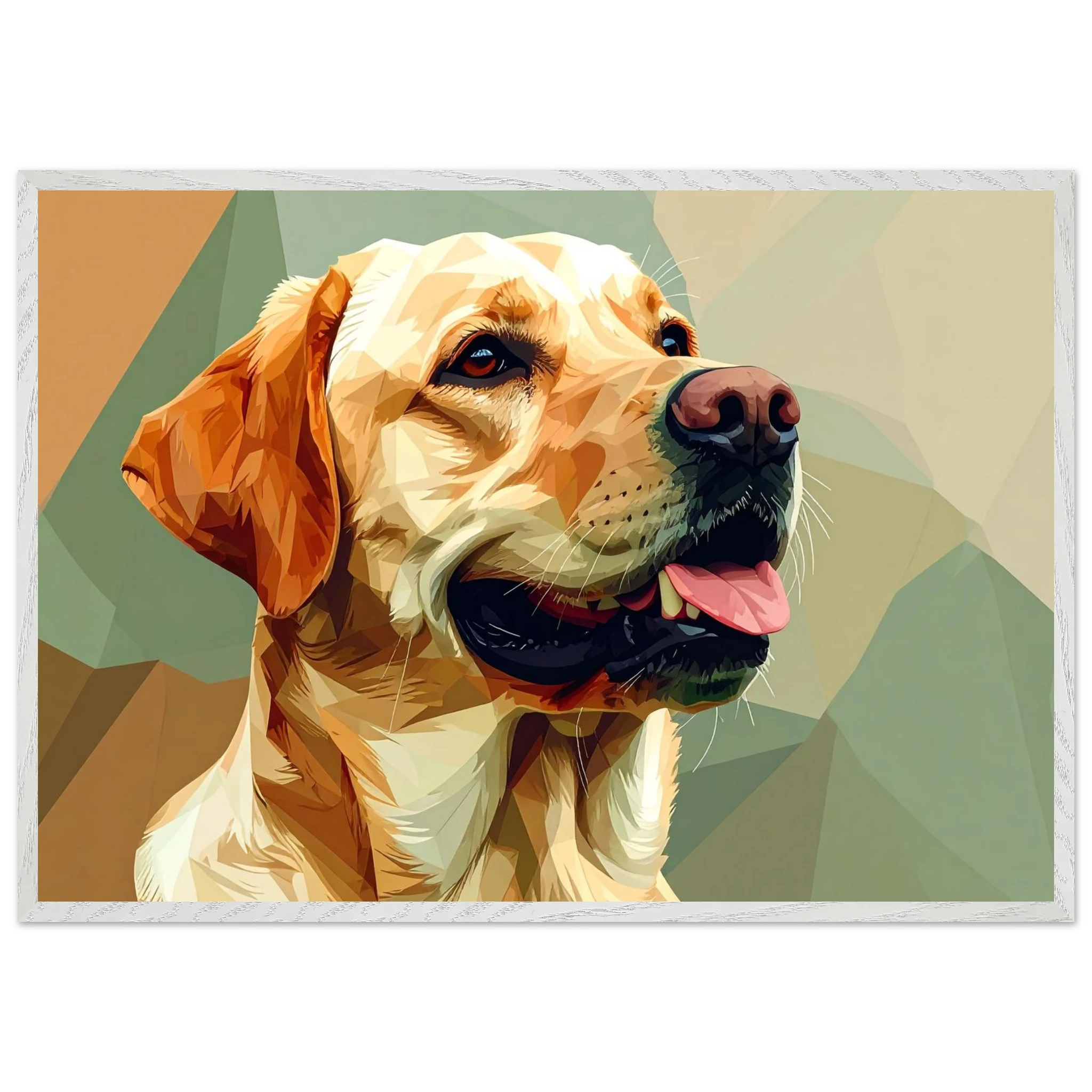 Abstrakter Labrador: Gerahmtes Premium-Poster in facettenreichen Farben – Dein perfekter Wandschmuck-petllective