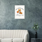 Wandbild Hund Illustration „Aperol Spitz“ – Premium Poster im Holzrahmen-petllective