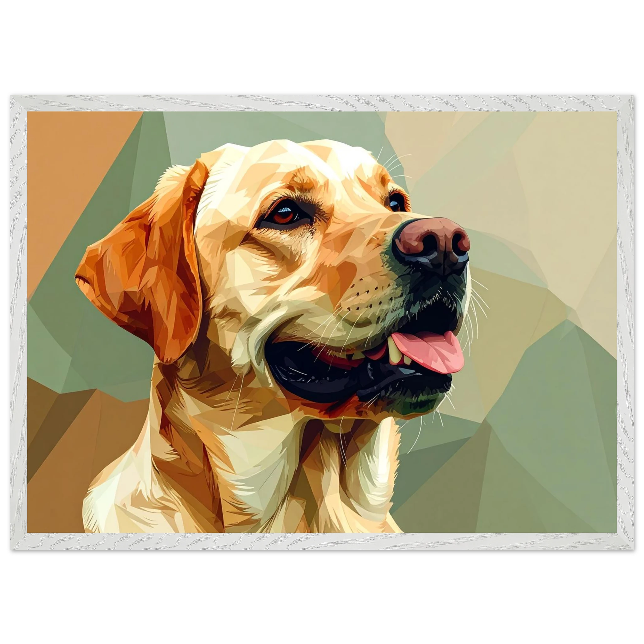 Abstrakter Labrador: Gerahmtes Premium-Poster in facettenreichen Farben – Dein perfekter Wandschmuck-petllective