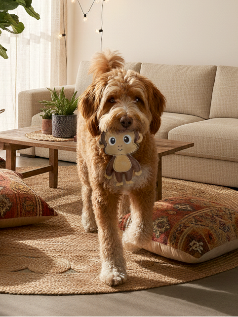 BUDDY. Hundespielzeug aus Leder "Affe"