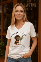 V-Neck Bio-Shirt „The Pawtini Club“ – feminin & fair-petllective