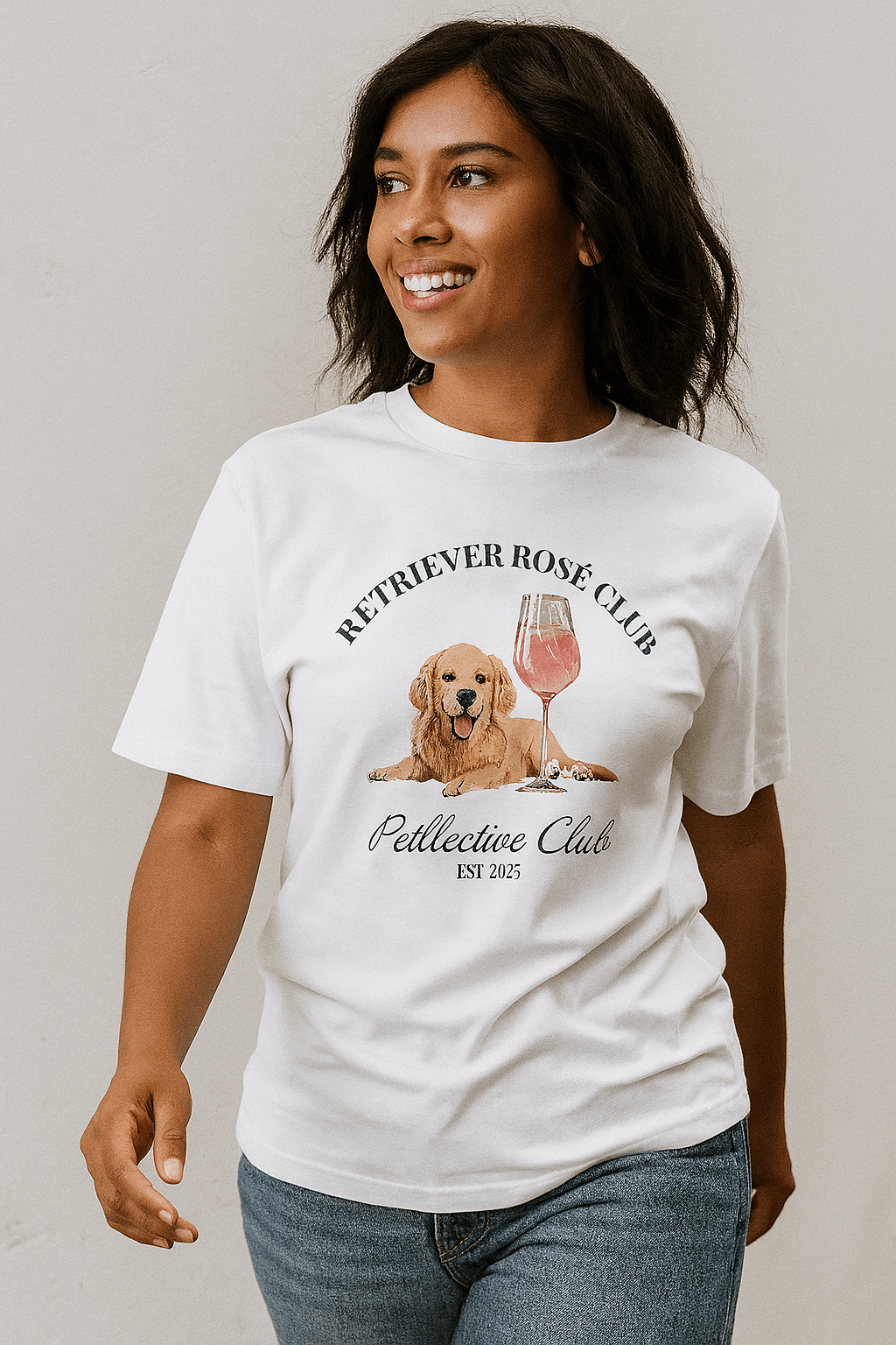 Unisex T-Shirt „Retriever Rosé Club“ – Bio-Shirt mit Hunde-Charme-petllective