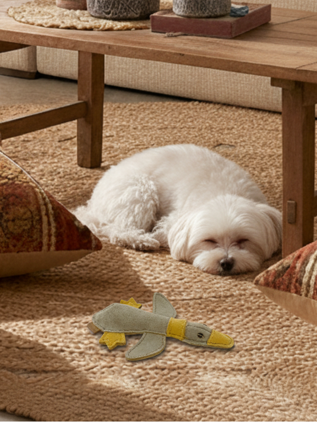 BUDDY. Hundespielzeug aus Leder "Kleine Ente"