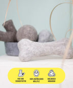 BUDDY. Hundespielzeug aus Wollfilz "Knochen"