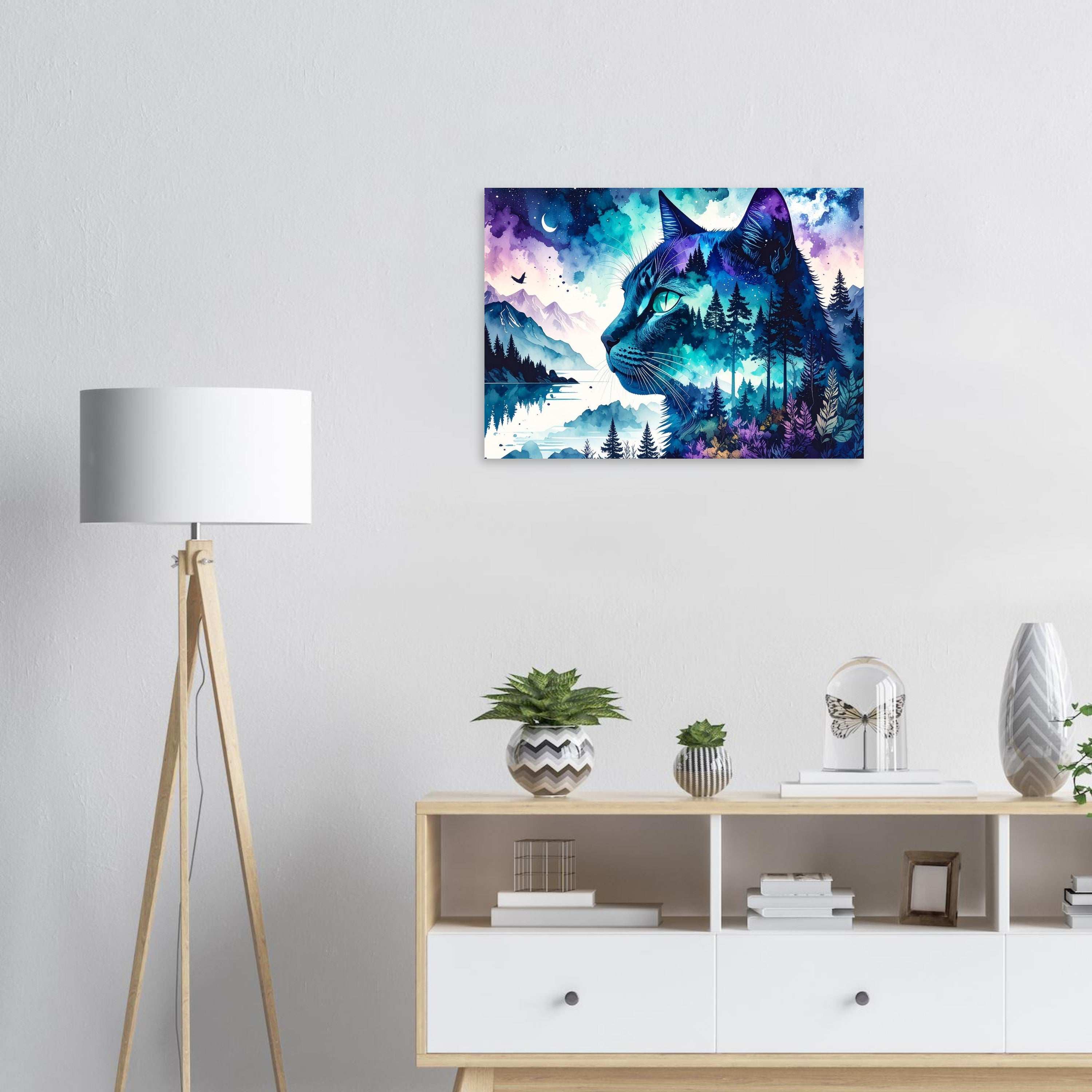 Katze Wandbild Naturmotiv – Magischer Fine Art Kunstdruck für dein Zuhause-petllective