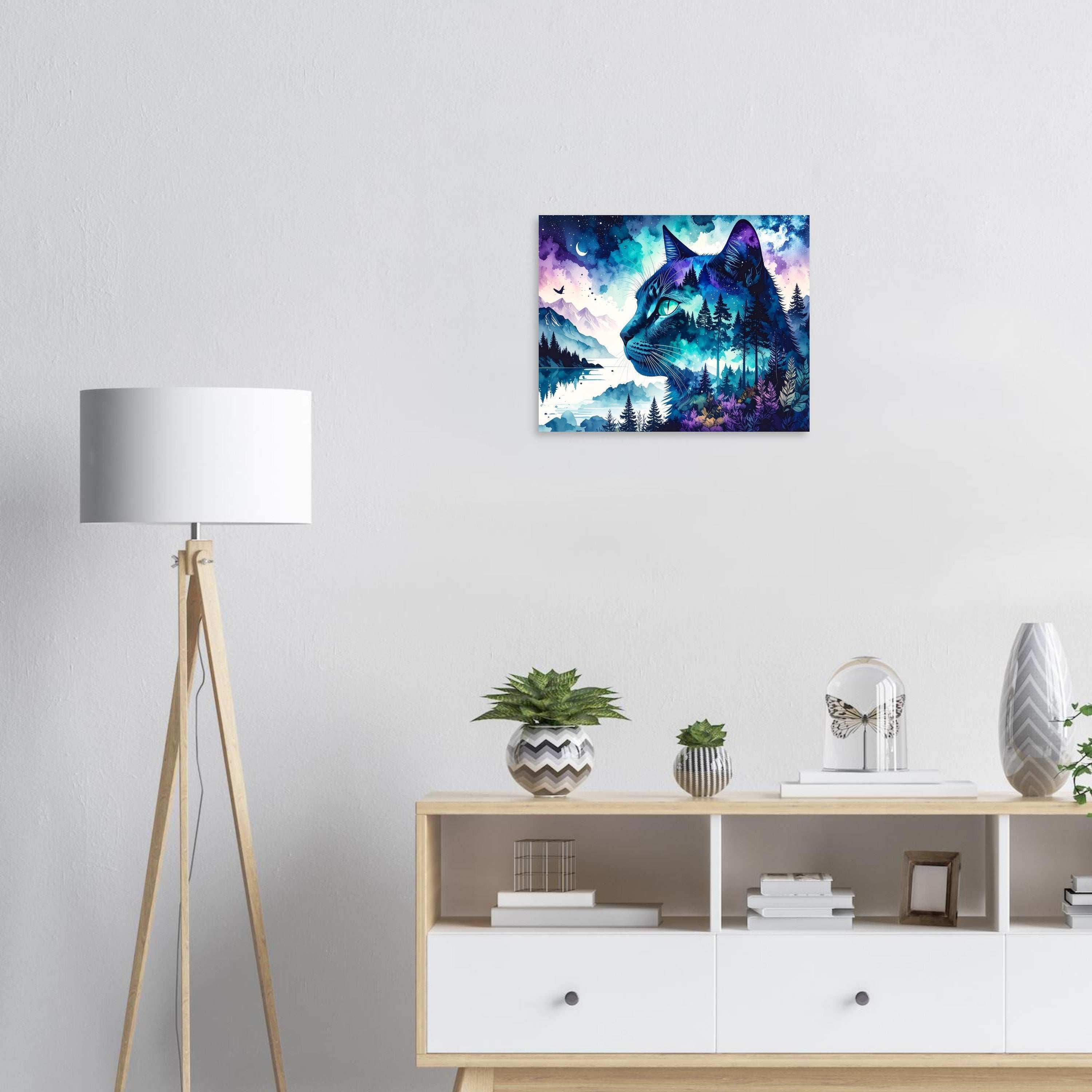 Katze Wandbild Naturmotiv – Magischer Fine Art Kunstdruck für dein Zuhause-petllective