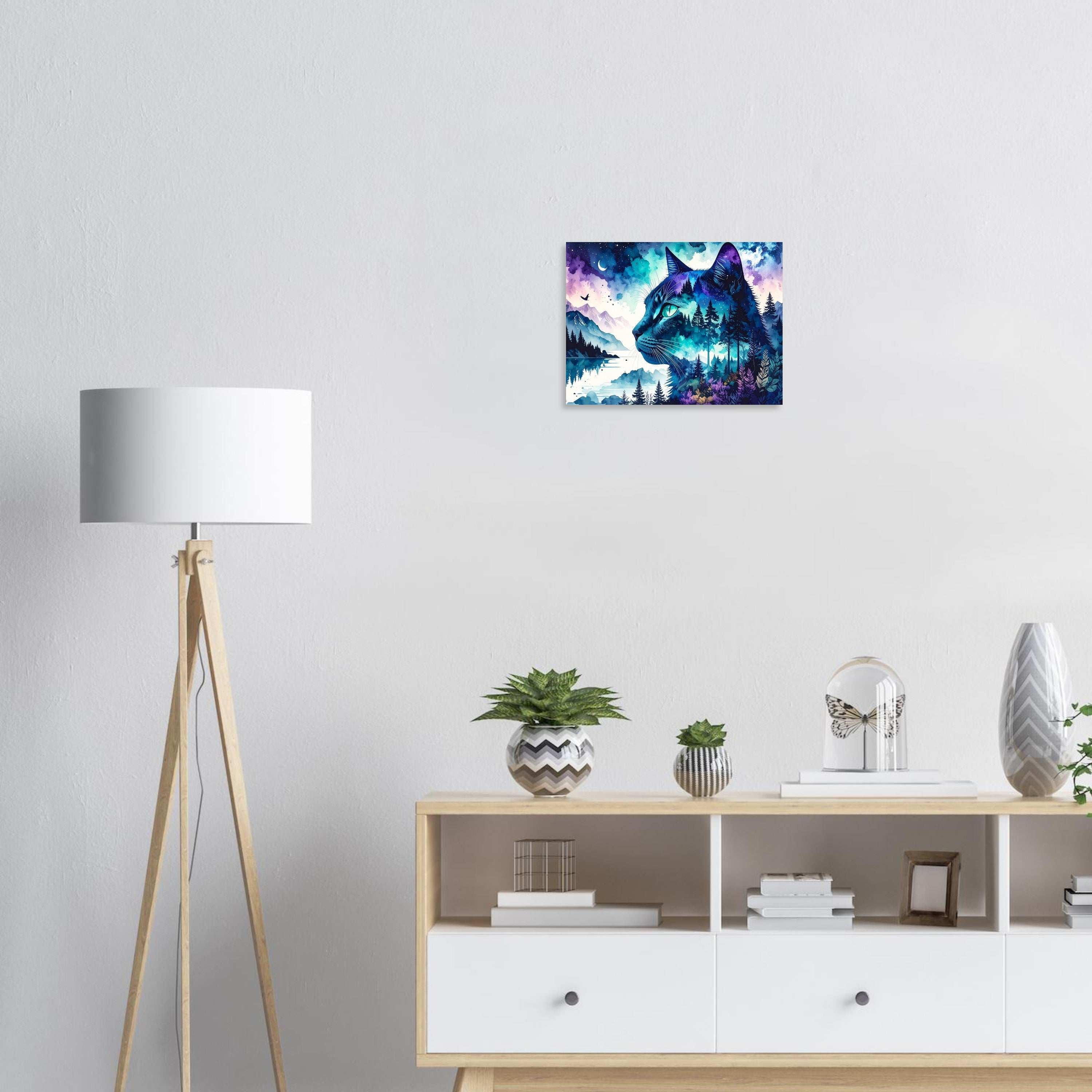 Katze Wandbild Naturmotiv – Magischer Fine Art Kunstdruck für dein Zuhause-petllective