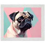 Niedlicher Mops im Pop-Art-Stil: Gerahmtes Premium-Poster mit lebendigen Farben und verschiedenen Rahmungen-petllective