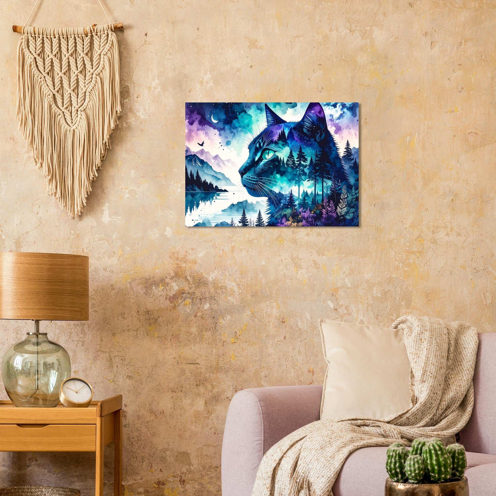 Katze Wandbild Naturmotiv – Magischer Fine Art Kunstdruck für dein Zuhause-petllective