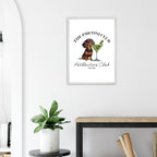 Wandbild Dackel Illustration „The Pawtini Club“ – Premium Poster mit Holzrahmen-petllective