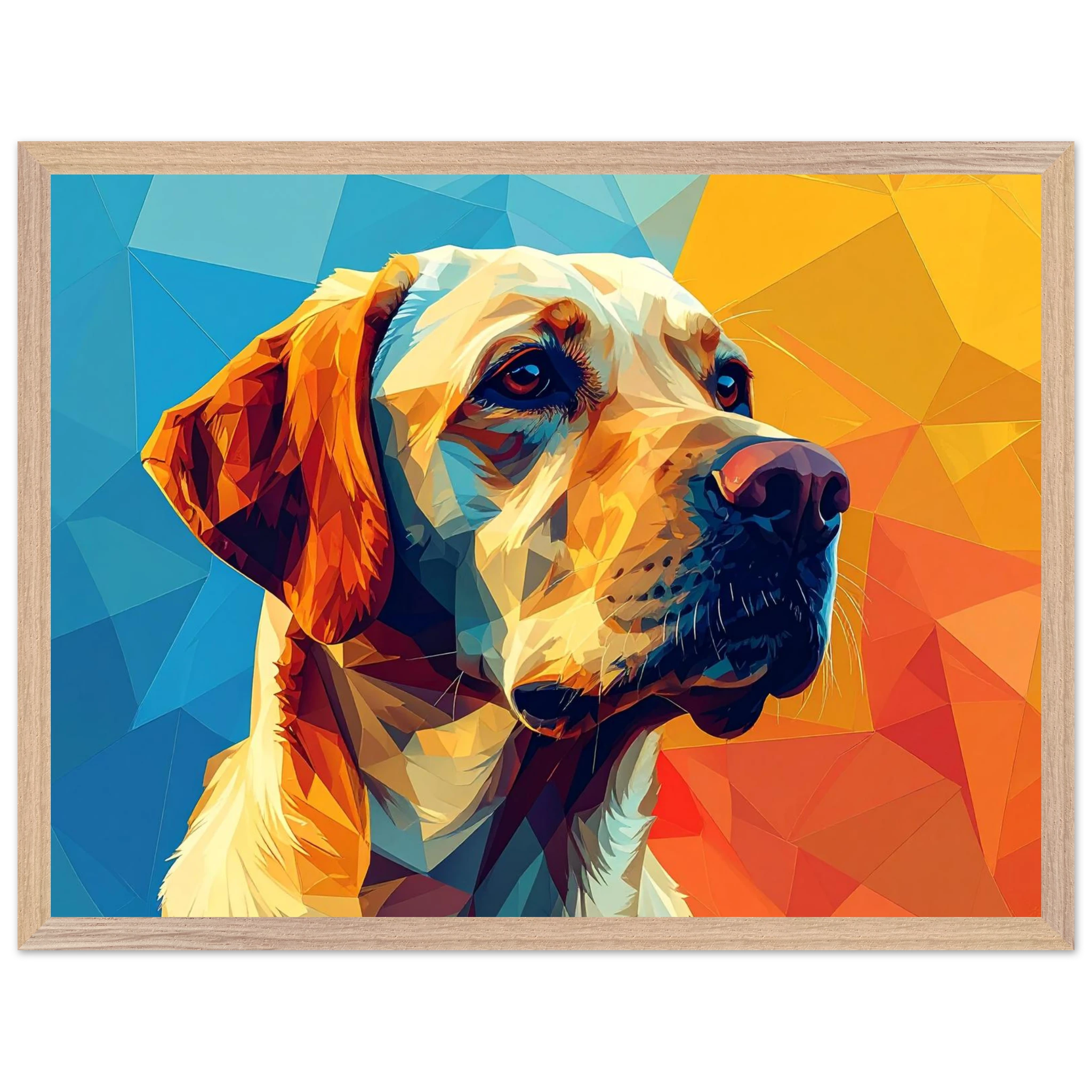 Labrador-Retriever-Portrait: Premium-Poster aus halbmattem Premium-Papier mit Holzrahmen-petllective
