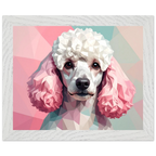 Abstrakter Pudel: Premium-Poster mit Holzrahmen in deinem Wunschformat und Rahmenfarbe-petllective