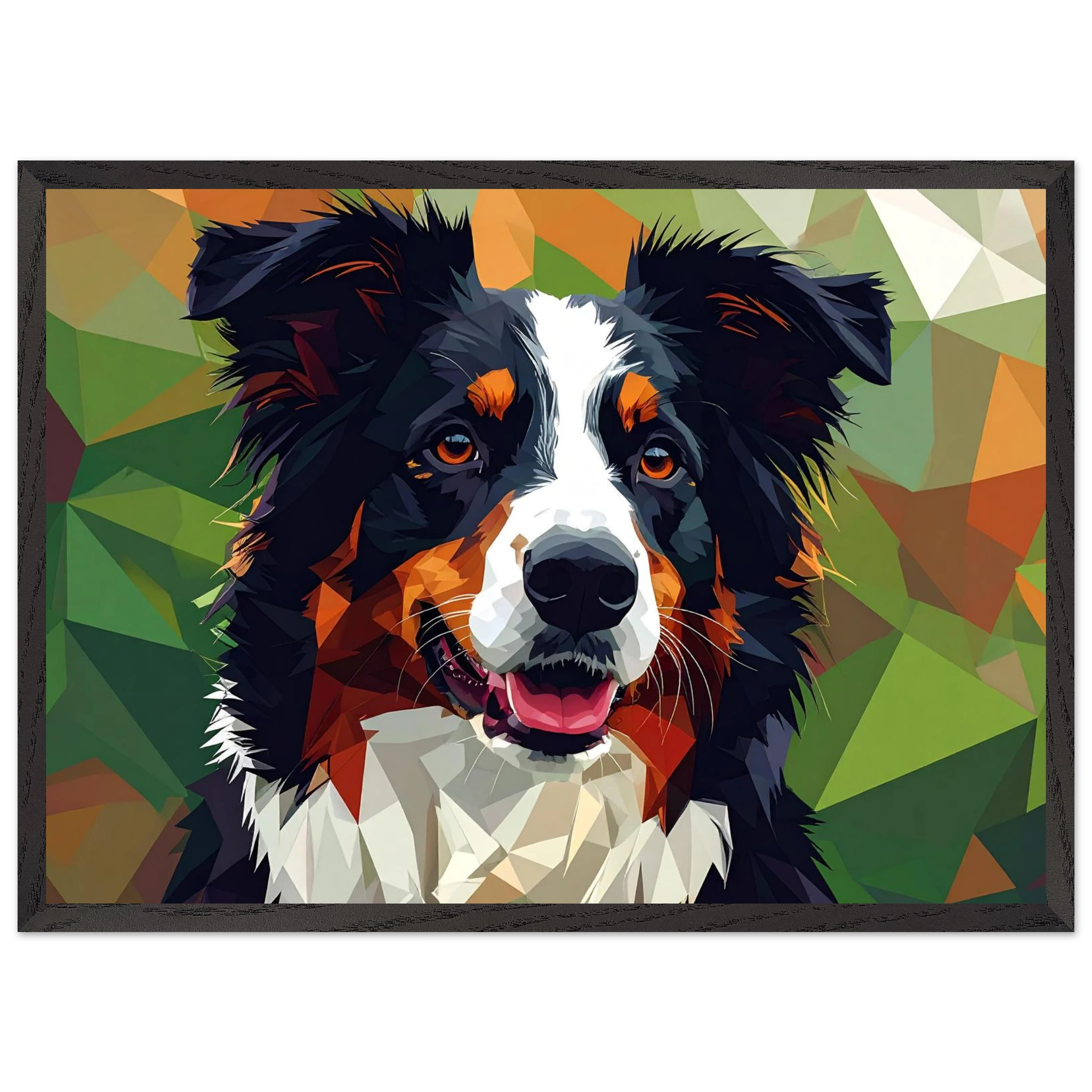 Abstrakter Border Collie Premium-Poster – Lebendige Tierkunst für Ihr Zuhause mit Rahmen nach Wahl-petllective