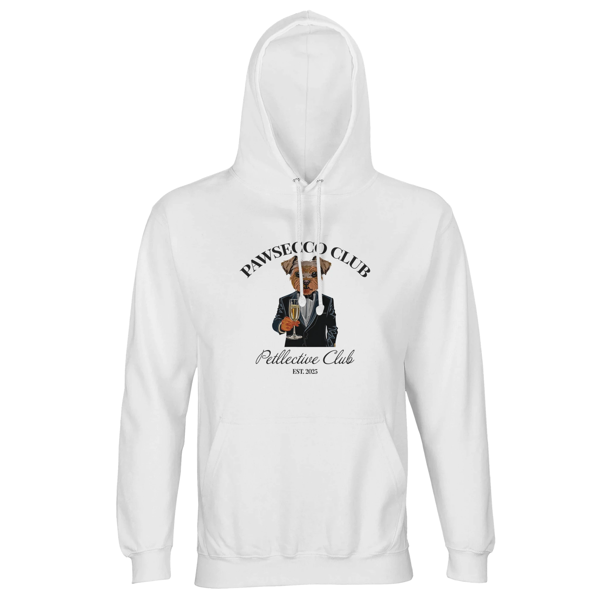 Hoodie „Pawsecco Club“ – Unisex Kapuzenpullover aus Bio-Baumwolle-petllective