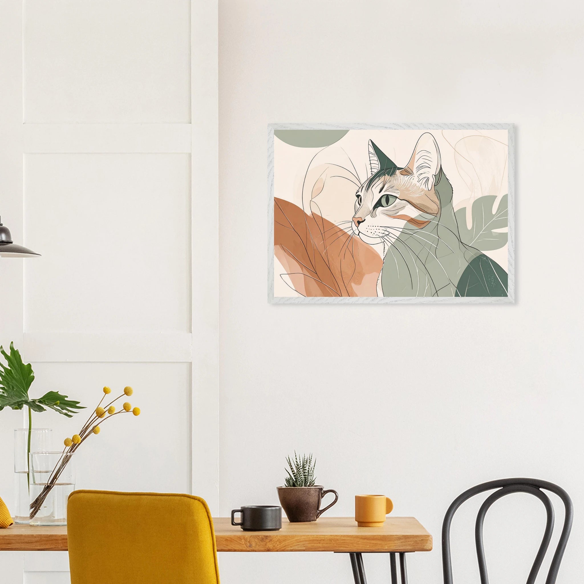 Katzen Kunstdruck Wandbild – Premium Poster mit Holzrahmen-petllective