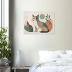 Katzen Wandbild im Scandi-Style – Premium Poster mit Holzrahmen-petllective