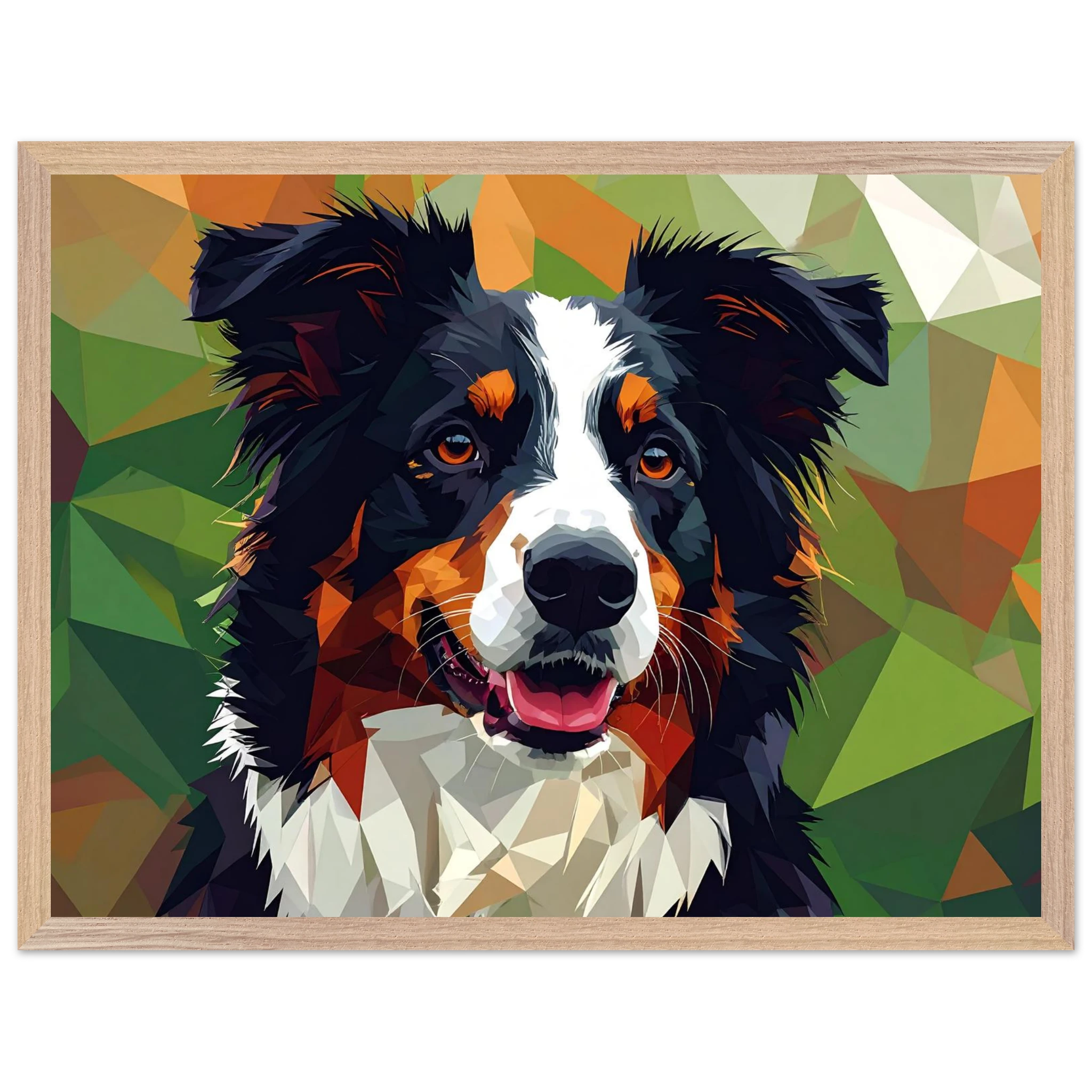 Abstrakter Border Collie Premium-Poster – Lebendige Tierkunst für Ihr Zuhause mit Rahmen nach Wahl-petllective