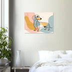 Dackel Illustration Kunstdruck Wandbild – Fine Art Poster-petllective
