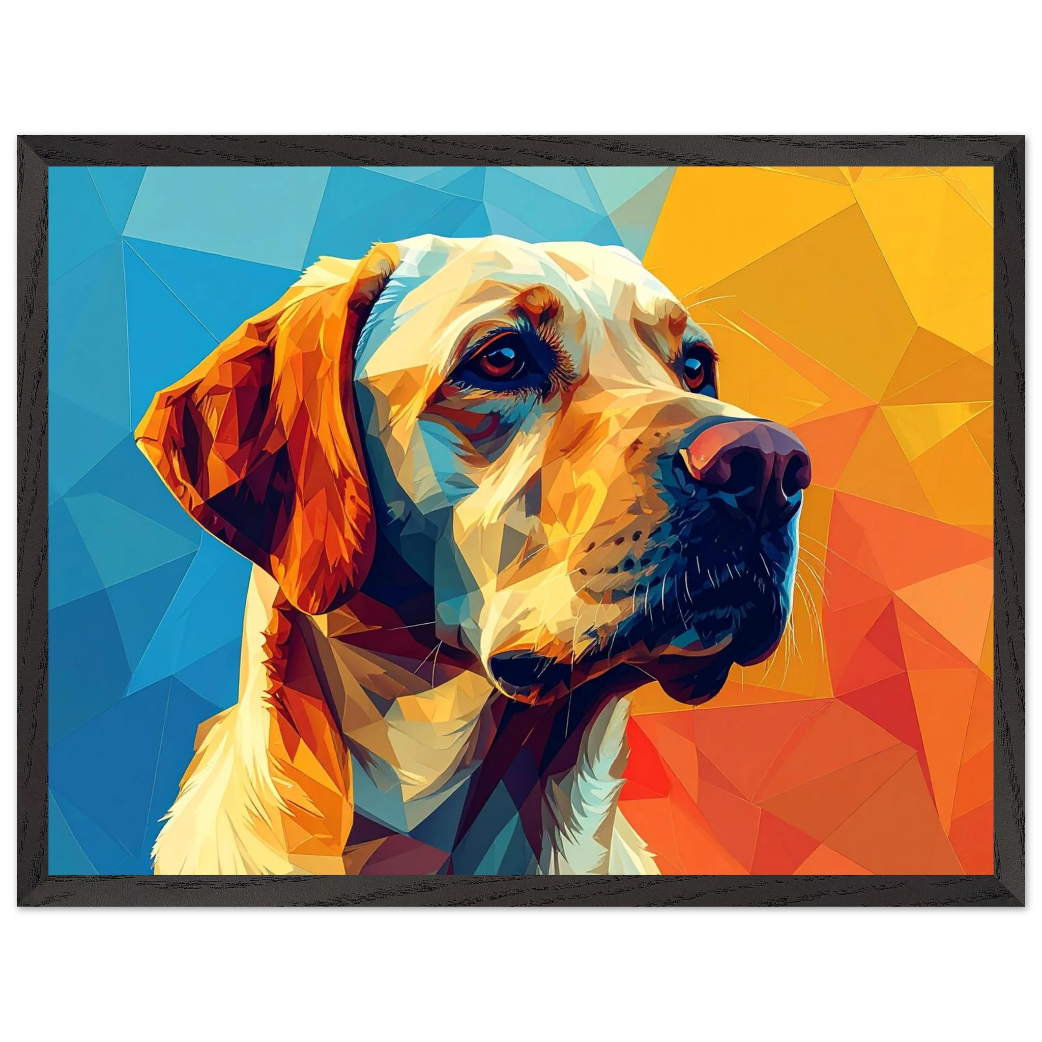 Labrador-Retriever-Portrait: Premium-Poster aus halbmattem Premium-Papier mit Holzrahmen-petllective