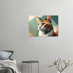 Geometrische Katze Kunstdruck Wandbild – Abstraktes Low-Poly Poster-petllective